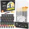 Shuttle Art 46 Pack Acrylic Paint Set, 30 Colors Acrylic Paint with 10 Paint Brushes 3 Painting Canvas 1 Paint Knife Palette Sponge, Complete Gift Set for Kids, Adults Painting Canvas, Wood, Ceramic